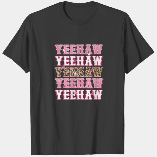 Retro Leopard Yeehaw Western Country Cowboy Cowgir T-shirt