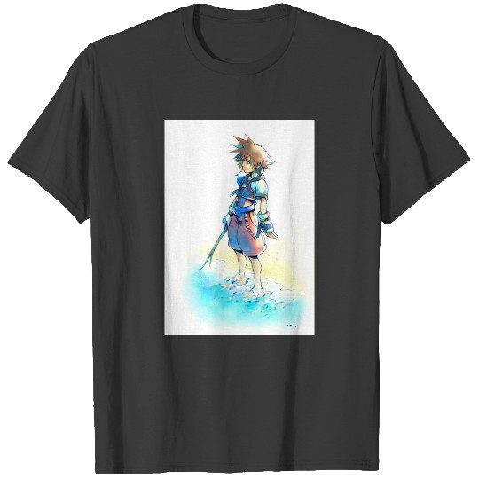 Kingdom Hearts | Sora On Beach Watercolor T-shirt