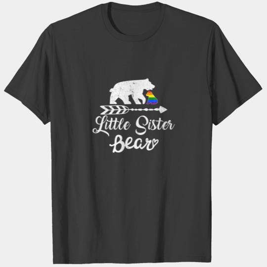 Little Sister Bear LGBT Christmas Rainbow Pride Ga T-shirt