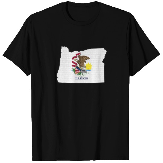 OREGON STATE MAP ILLINOIS IL Flag Roots Men Wo T-shirt