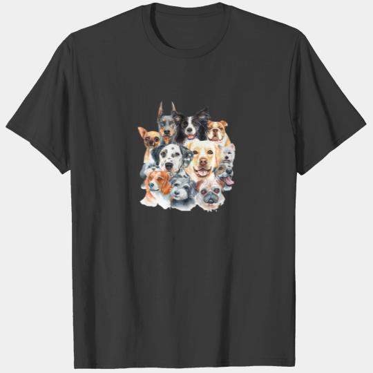 Puppy Lovers Dog Lovers Pet Mom Dog Collage T-shirt