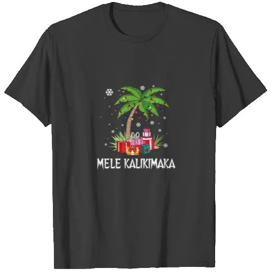 Mele Kalikimaka Christmas Lights Palm Tree Hawaiia T-shirt