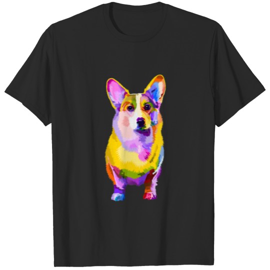 Discover Pem Welsh Corgi Colorful Pop Art Portrait for Dog T-shirt