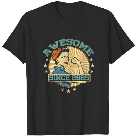 Discover 17Th Birthday For Women Awesome Since 2005 17 Year T-shirt