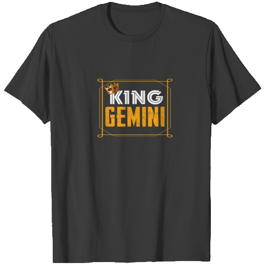 Funny King Gemini Zodiac Sign June May Birthday Bo T-shirt