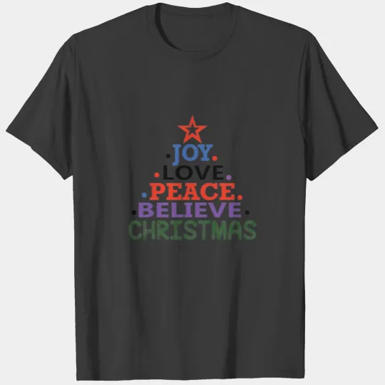 Joy Love Peace Believe Christmas 2 Plus Size T-shirt