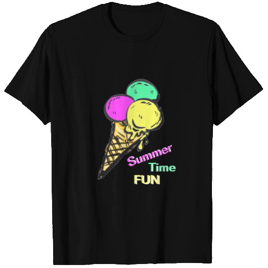 Ice Cream White Color Summer Time Fun T-shirt