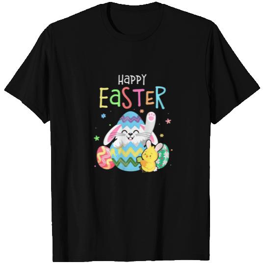 Happy Easter Funny Bunny Eggs Chick Boys Girls Kid T-shirt