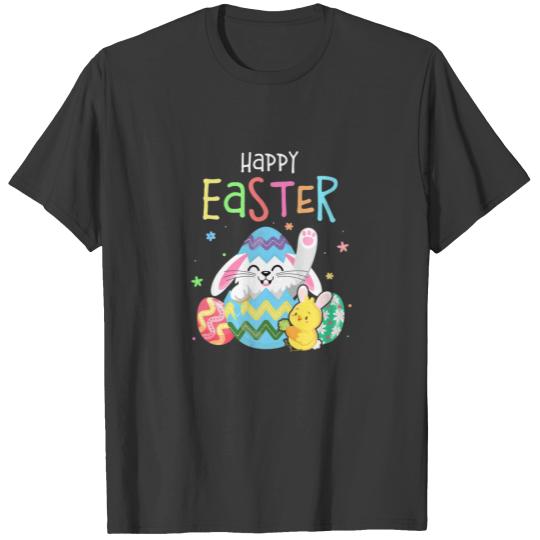 Happy Easter Funny Bunny Eggs Chick Boys Girls Kid T-shirt