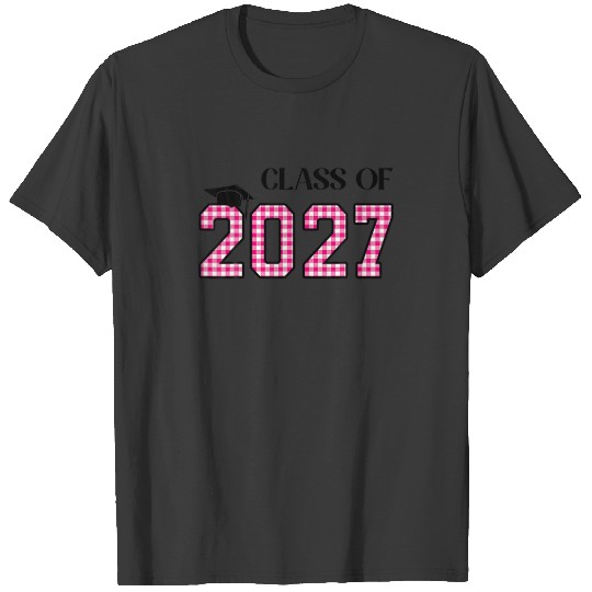 Class Of 2027 Grow With Me Handprints Space On Bac T-shirt