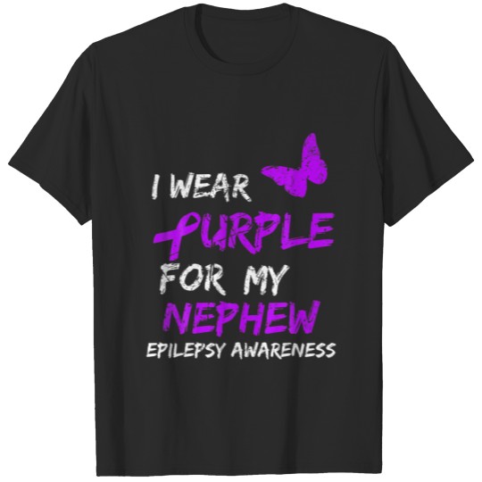 Discover Epilepsy I Wear Purple For My Nephew Ribbon T-shirt