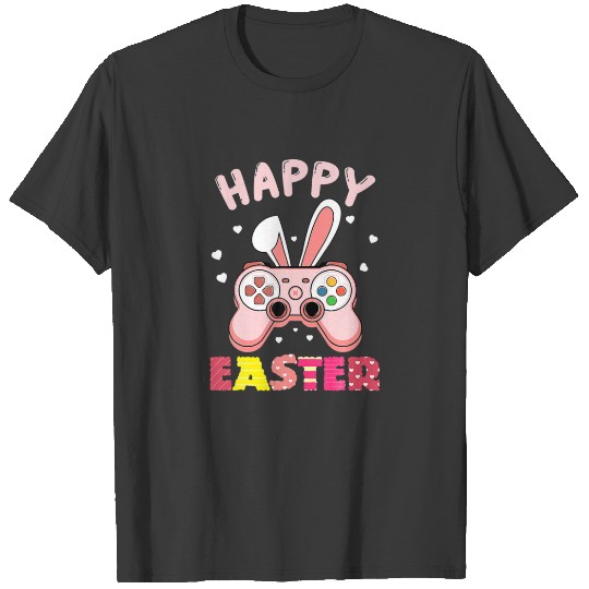 Video Game Easter Boys Girls Bunny Gaming Controll T-shirt