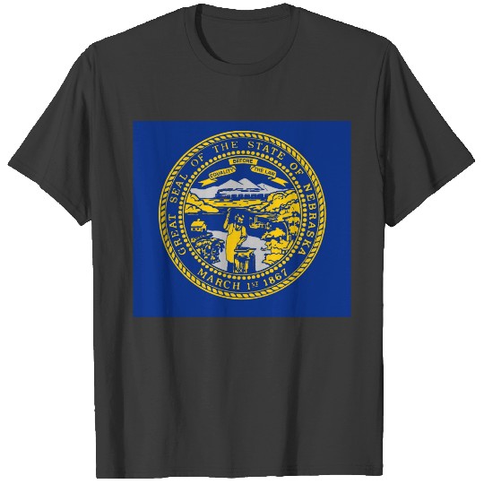 Women T  with Flag of Nebraska State T-shirt