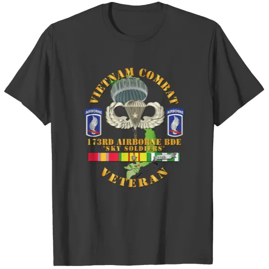 Vietnam Combat Infantry Veteran w 173rd Airborne T-shirt
