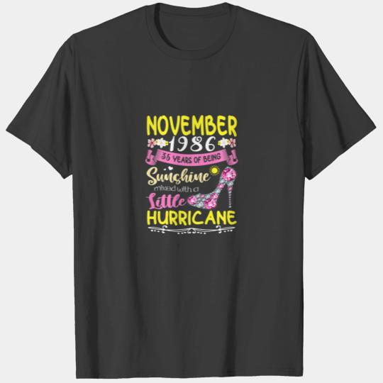November Girls 1986 35 Years Old Awesome Since 198 T-shirt