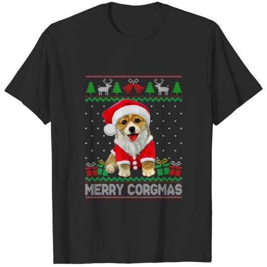 Discover Merry Corgmas Santa Christmas Corgi Dog Ugly Sweat T-shirt