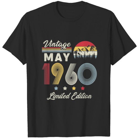 Discover Vintage May 1960 Retro Birthday Men Women Gifts T-shirt