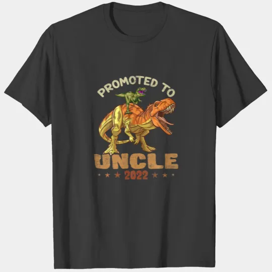 Cute Promoted To Uncle Est 2022 Dinosaur Fathers D T-shirt