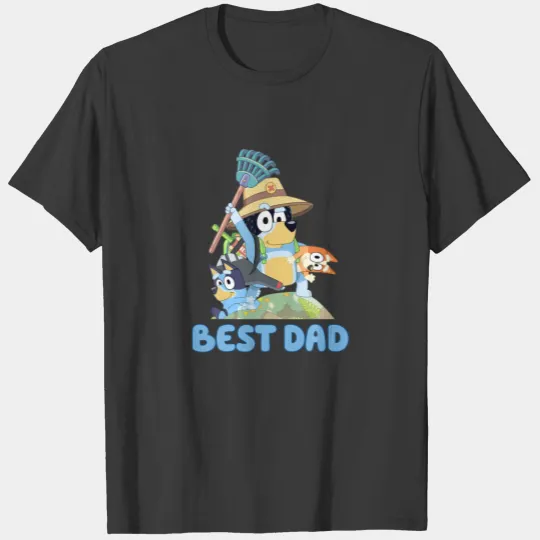 Funny Best Dad Ever Cute Cartoon Characters T-shirt