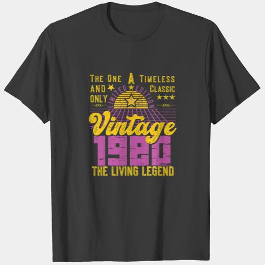 Discover 1980 Vintage Legend Retro Classic Style Birthday B T-shirt