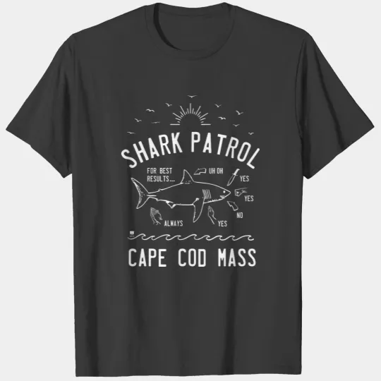Beach Shark Patrol - Cape Cod Mass - White T-shirt