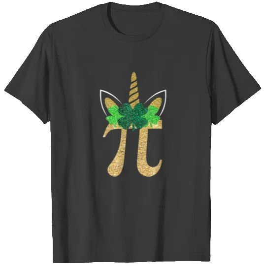 Unicorn Pi Day Shamrock Happy St Patricks Day T-shirt