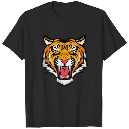 Discover Retro Bengal Tiger Growling Mouth T-shirt