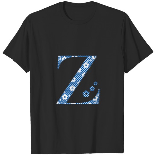 Discover flower alphabet Z (blue and dots) T-shirt