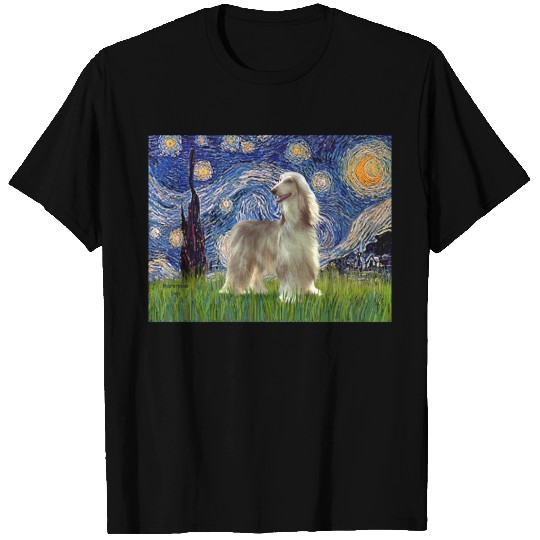 Starry Night - Afghan Hound (sable) T-shirt