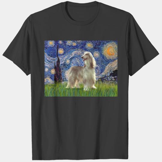 Starry Night - Afghan Hound (sable) T-shirt