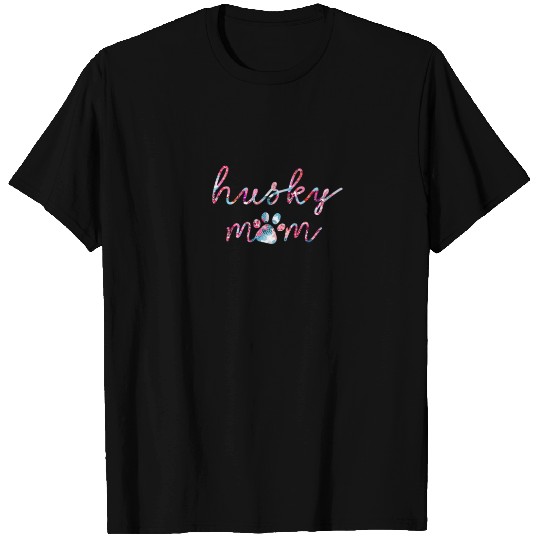Floral Husky Mom Husky Dog Mom Mothers Day Valenti T-shirt
