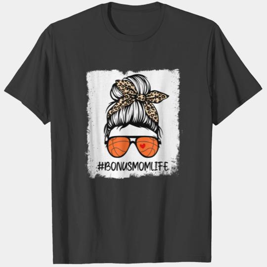 Bleached Basketball Bonus Mom Leopard Messy Bun Sleeveless T-shirt