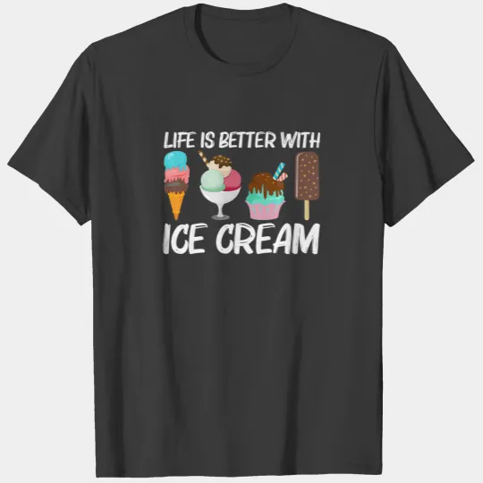 Cool Ice Cream Art For Men Women Gelato Cone Froze T-shirt