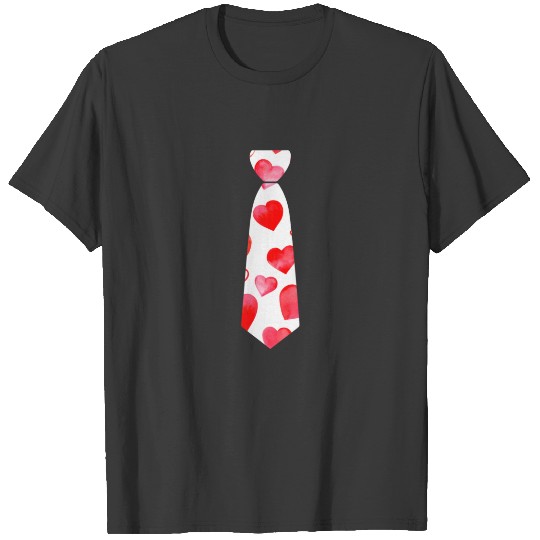 Red Hearts Neck Tie Funny Valentines Day For T-shirt