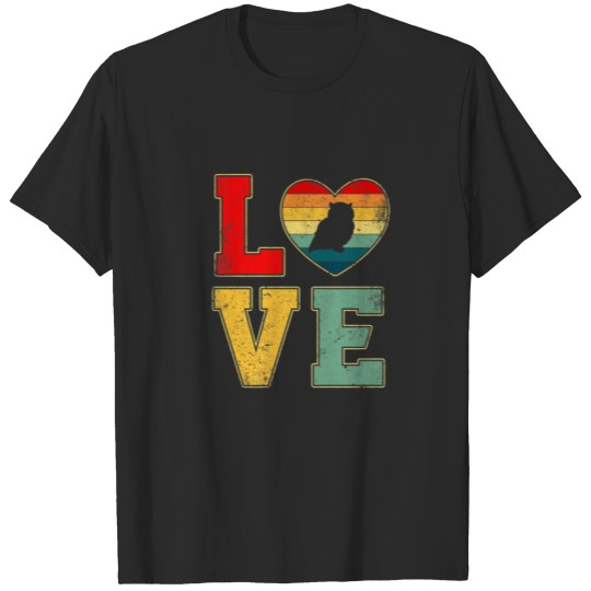 Vintage Love Owl Retro 70S 80S Heart Farm Animals T-shirt
