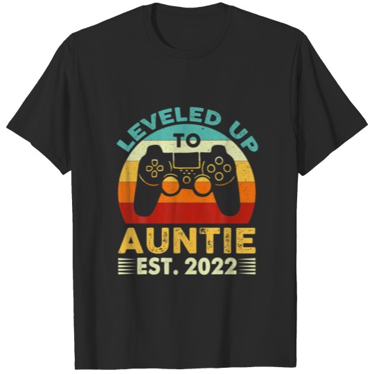 Discover New Aunt 2022 Funny Leveled Up To Aunt Est. 2022 V T-shirt