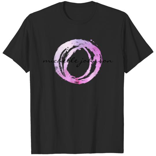 Luxe Pink Painted Circle Designer Logo T-shirt