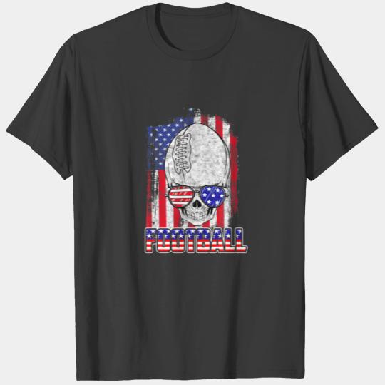 Football American Flag Skull Sunglass Patriotic 4T T-shirt