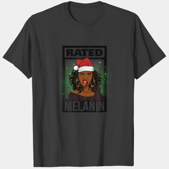 Black Queen Christmas Melanin Girl Women Brown Ski T-shirt