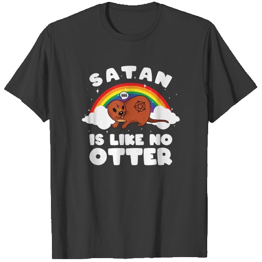 satanic rainbow satan is like no otter| Otter Gift Sleeveless T-shirt
