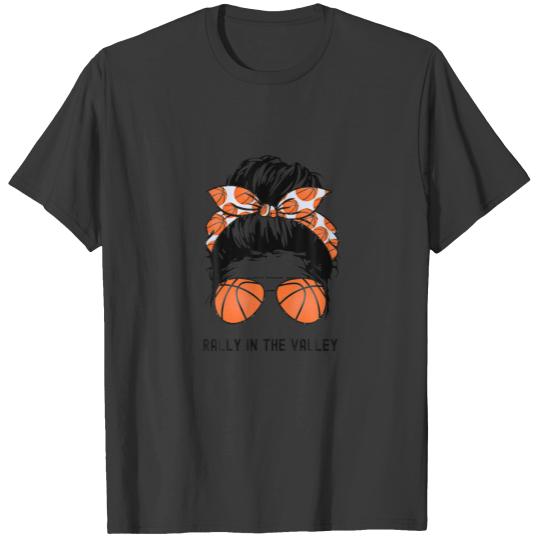 Basketball Fan Messy Bun Mom Mama Basketball Sunsh T-shirt