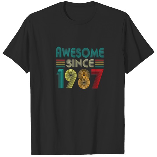 Discover Awesome Since 1987 35Th Birthday Gifts 35 Years Ol T-shirt