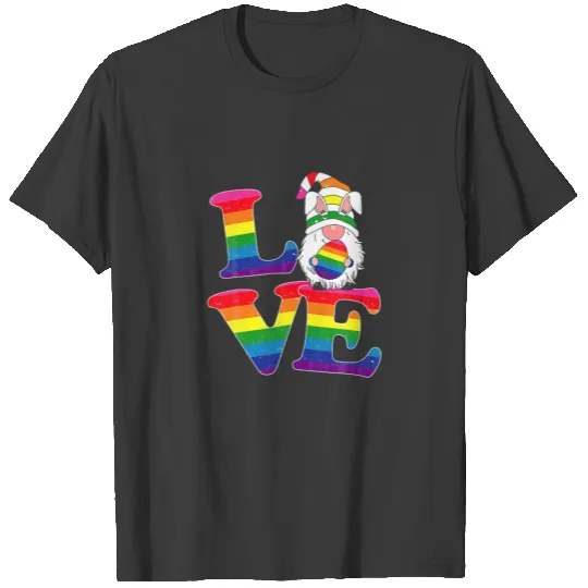 LGBT Love Gnome Easter Day Couple Lesbian Gay Outf T-shirt
