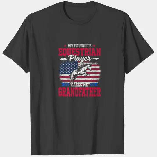USA Flag Equestrian Player Calls Me Grandfather 4T T-shirt