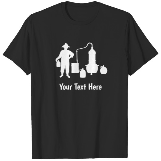 Discover White Silhouette Moonshine  -  You Add Text T-shirt