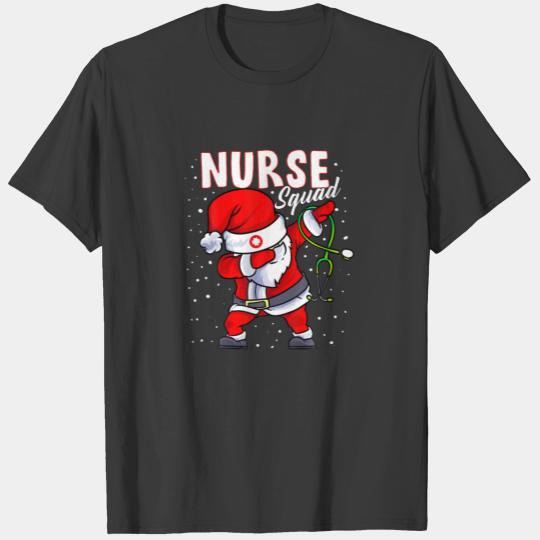 Funny Dabbing Santa Christmas Pajama Nurse T-shirt