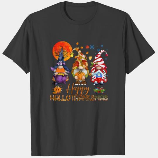 Gnomes Happy Hallothanksmas | Funny Hallothanksmas T-shirt