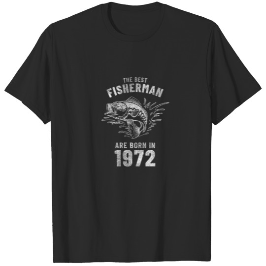 Discover Vintage 1972 50Th Birthday Best Fisherman Gift T-shirt