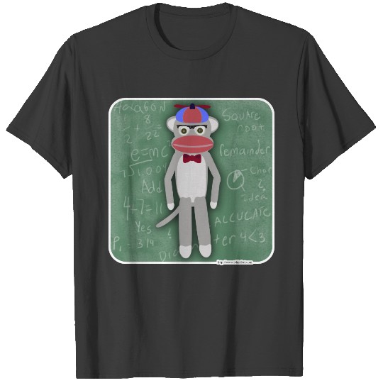 Nerdy Fifties Goofy Fun Sock Monkey Cartoon T-shirt