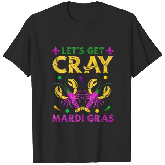 Discover Vintage Art Lets Get Cray Mardi Gras Party Carniva T-shirt